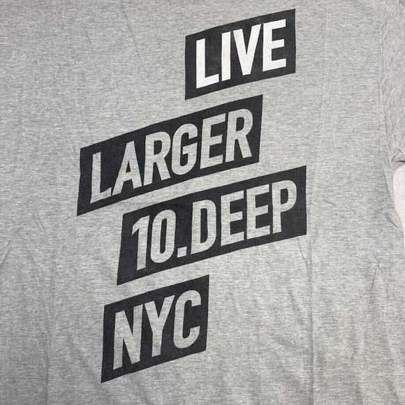 Live Larger 10.Deep NYC Tee Thrifted Vintage Style Size XL - Picture 4 of 9